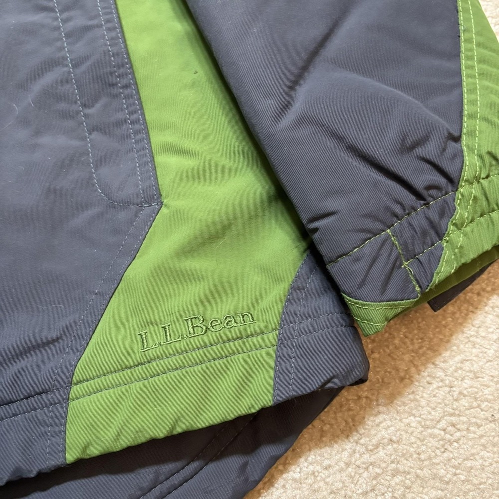 L.L.Bean Jacket Boys Large 14-16 Gray Green Fleece Lined Hooded Ski Snow Winter - Picture 5 of 16